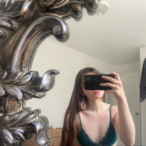 Pacsun LAHearts Hunter Green Lace Bralette - Picture 3 of 4